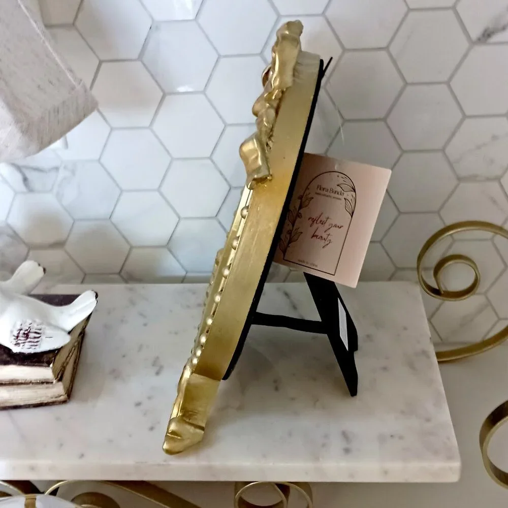 NEW! SHABBY CHIC RIBBON BOW TOP STANDING MIRROR